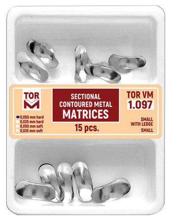 TOR VM Dental Set of Sectional Contoured Matrices 15pcs – Professional Matrix System & Restorative Tool
