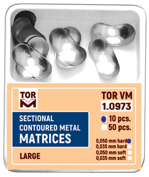TOR VM Dental Large Sectional Contoured Matrices 50pcs – Professional Matrix System & Restorative Tool