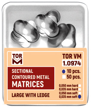 TOR VM Dental Large Sectional Contoured Matrices with Ledge 50pcs – Professional Matrix System & Restorative Tool