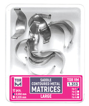 TOR VM Dental Saddle Contoured Metal Matrices Large (Shape 4) 12pcs – Professional Matrix System & Restorative Tool