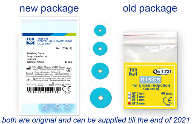 TOR VM Dental Coarse Discs for Gross Reduction with Metal Connector, 40pcs – Professional Matrix System & Restorative Tool