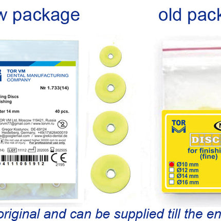 TOR VM Dental Fine Discs for Finishing with Metal Connector, 40pcs – Professional Matrix System & Restorative Tool