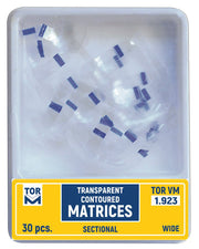 TOR VM Dental Transparent Sectional Contoured Matrices Wide 30pcs – Professional Matrix System & Restorative Tool