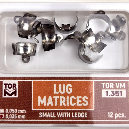 TOR VM Dental Lug Matrices Small with Ledge 12pcs – Professional Matrix System & Restorative Tool