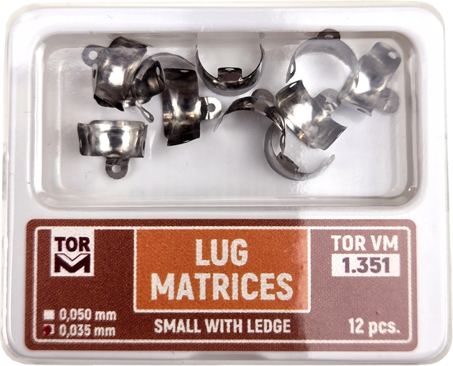 TOR VM Dental Lug Matrices Small with Ledge 12pcs – Professional Matrix System & Restorative Tool