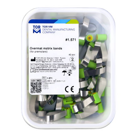 TOR VM Dental Overmat Refill - Steel Matrix Bands, 40pcs – Professional Matrix System & Restorative Tool