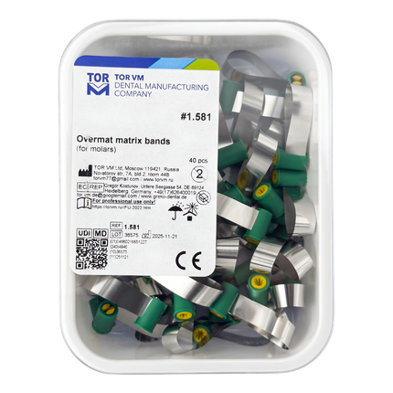 TOR VM Dental Overmat Refill - Steel Matrix Bands, 40pcs – Professional Matrix System & Restorative Tool