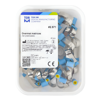 TOR VM Dental Overmat Refill - Steel Matrix Bands, 40pcs – Professional Matrix System & Restorative Tool