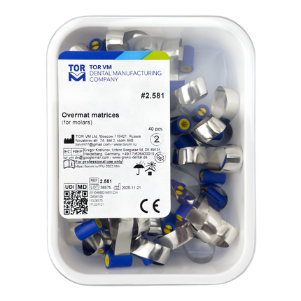 TOR VM Dental Overmat Refill - Steel Matrix Bands, 40pcs – Professional Matrix System & Restorative Tool