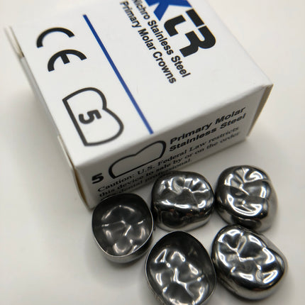 KTR Lower Right 2nd Molar Size 7 Stainless Steel BOX of 5 Crowns