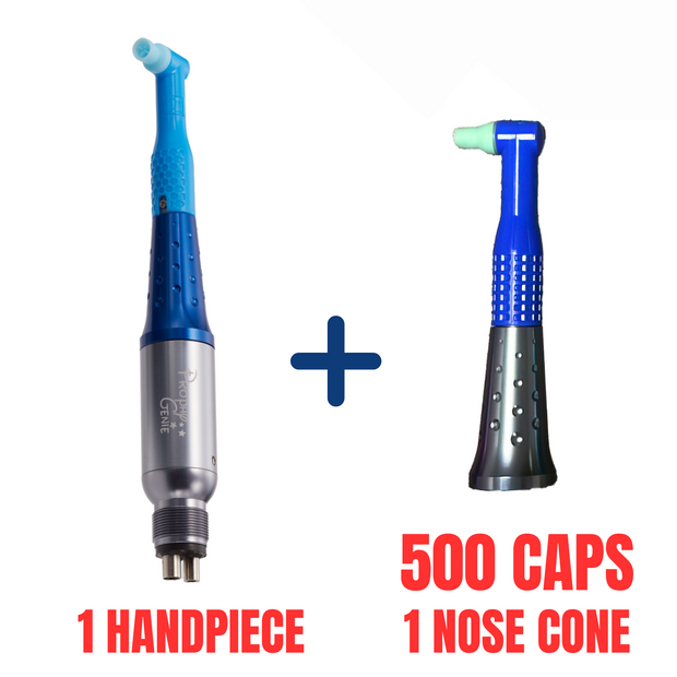 1 Prophy Genie Handpiece Plus 500 Caps and 1 Prophy Nose Cones