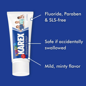 Kinder Karex Hydroxyapatite Toddler Toothpaste - 2.3 Ounce, Fluoride-Free and Safe for Accidental Swallowing