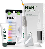 HERBADENT HER° Electric Interdental Toothbrush Set with LED Light, Mirror &amp; Herbal Gel
