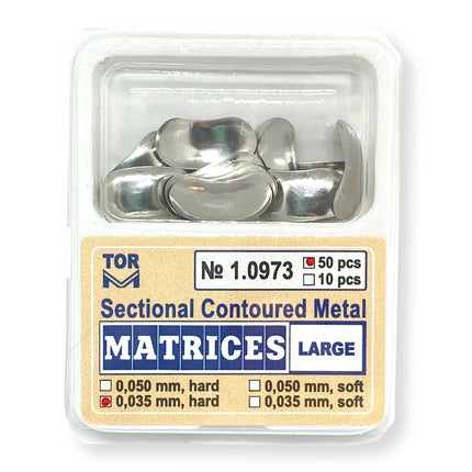 TOR VM Dental Large Sectional Contoured Matrices 50pcs – Professional Matrix System & Restorative Tool