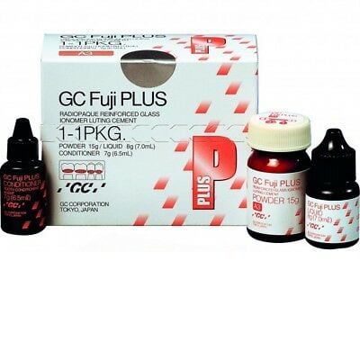 GC Fuji Plus 1:1 Package, No-Etch. Resin Reinforced Glass Ionomer Luting