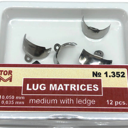 TOR VM Dental Lug Matrices Medium with Ledge 12pcs – Professional Matrix System & Restorative Tool