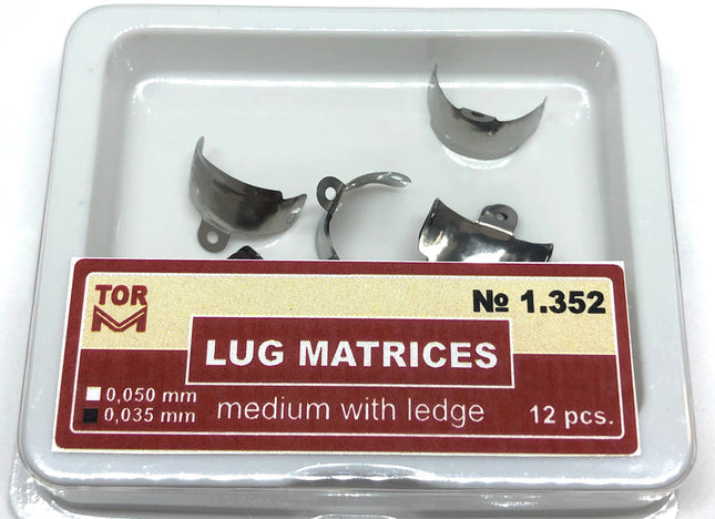 TOR VM Dental Lug Matrices Medium with Ledge 12pcs – Professional Matrix System & Restorative Tool