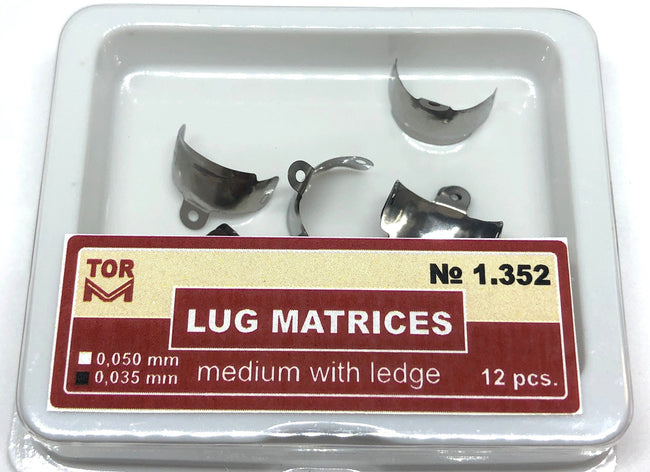 TOR VM Dental Lug Matrices Medium with Ledge 12pcs – Professional Matrix System & Restorative Tool