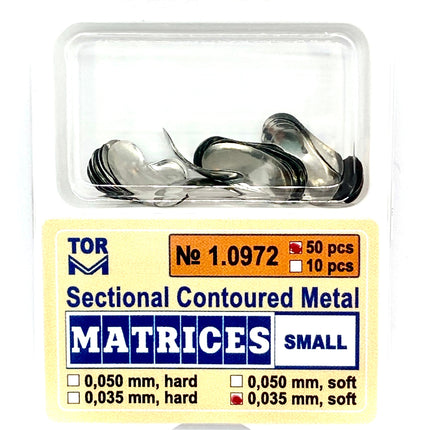 TOR VM Dental Small Sectional Contoured Matrices 50pcs – Professional Matrix System & Restorative Tool