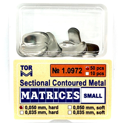TOR VM Dental Small Sectional Contoured Matrices 50pcs – Professional Matrix System & Restorative Tool