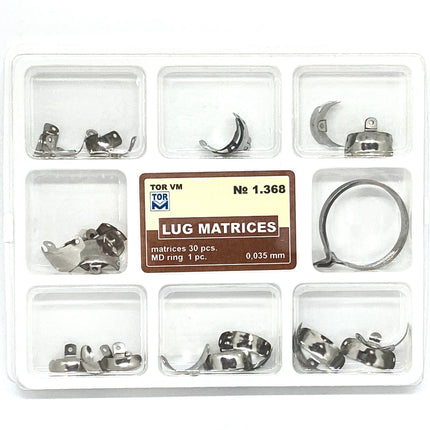 TOR VM Dental Set of Lug Matrices 30pcs + MD Ring 1pcs – Professional Matrix System & Restorative Tool