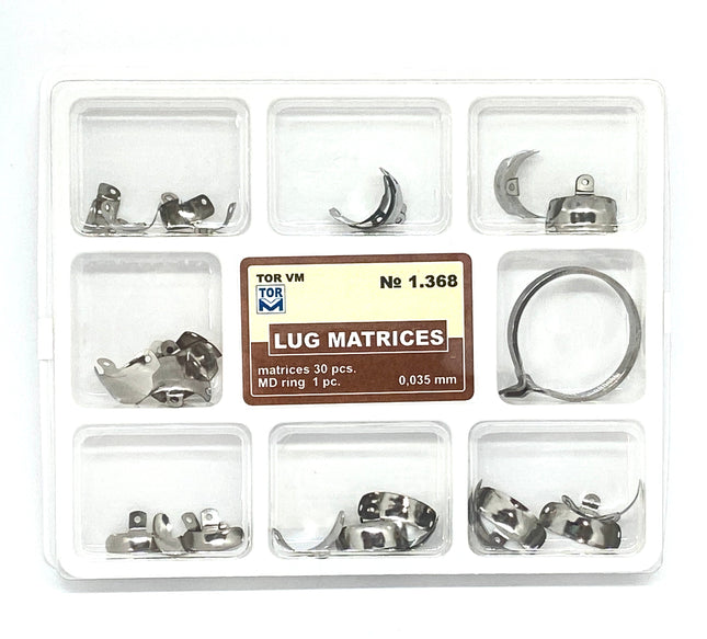 TOR VM Dental Set of Lug Matrices 30pcs + MD Ring 1pcs – Professional Matrix System & Restorative Tool