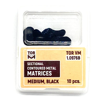 TOR VM Dental Medium Sectional Contoured Matrices Black 10pcs – Professional Matrix System & Restorative Tool