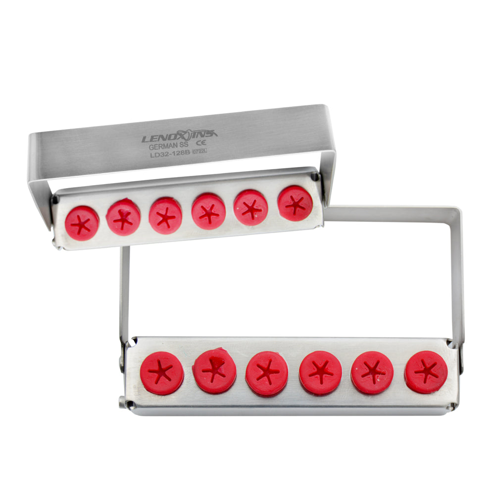 Stainless Steel Dental Bur Organizer Holds 6 Burs