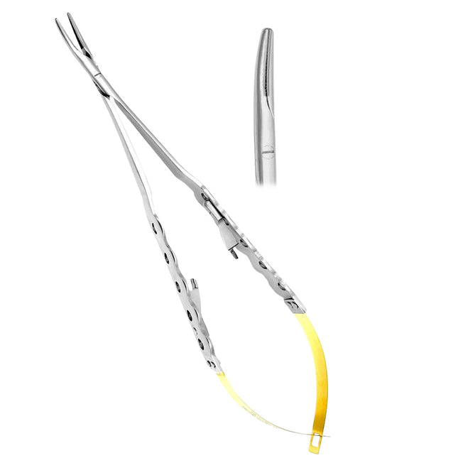 Castro-Viejo Needle Holder Twist Joint, Curved 18cm TC