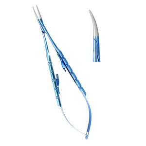 Micro Castrovijo Needle Holder Curved 14cm Titanium