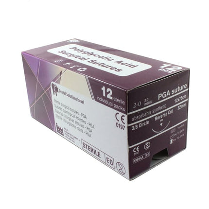 DSI 2/0, 30" (75cm) Polyglycolic Absorbable Braided, Coated, Violet, Synthetic