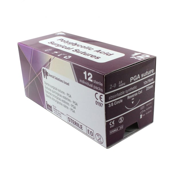 DSI 2/0, 30" (75cm) Polyglycolic Absorbable Braided, Coated, Violet, Synthetic