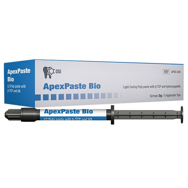 ApexPaste Bio Light-Curing Pulp Paste with Beta-TCP and HA, 2 g Syringe & 5 Applicator Tips