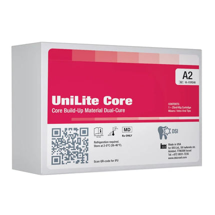 UniLite Core Dual-Curing Core Build-Up Material, A2, 48g Automix Cartridge, 1/Pk. Includes