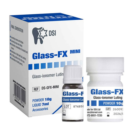Glass-FX Mini Glass-ionomer Luting Cement Kit - 10g Powder, 7 mL Liquid & Mixing Accessories