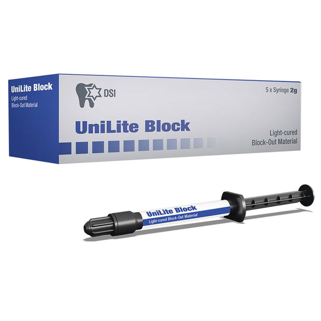 UniLite Light-Cured Block-Out Resin, 5 x 2g Syringes & 10 Tips