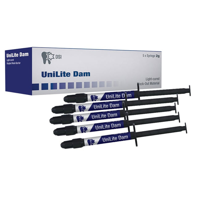 UniLite Dam Light-Cured Block-Out Resin, 5 x 2g Syringes & 10 Tips