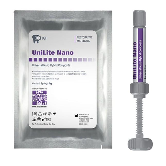 UniLite Nano Light-Cured Radiopaque Nano-Hybrid Universal Composite, A2, 4g Syringe, 1/Pk