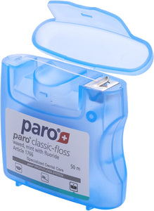 Paro Classic-Floss, 50 m, waxed, mint flavor.