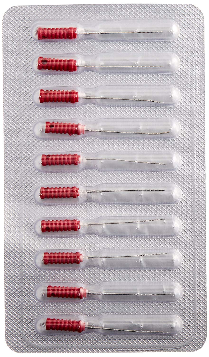 Dental Products BBXFR Barbed Broaches, Fine Red (Pack of 10)