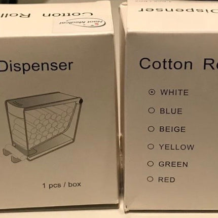 Push Style Cotton Roll Dispenser with spring loaded push top or drawer, Single Dispenser.
