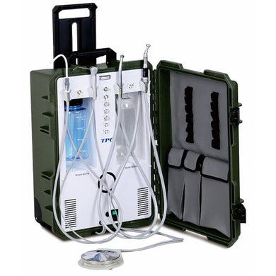 TPC Portable Dental System, 4 Hole Instrument Tubing, 110V, 3-Way Syringe, Saliva Ejector, Self