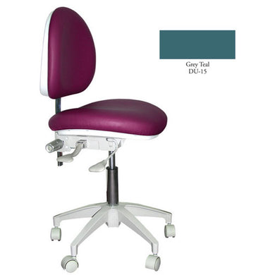 Mirage Doctor's Stool - Grey Teal Color. Dimensions: Backrest Vertical Adjustment Range: 0