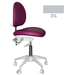 Mirage Doctor's Stool - Stormy Color. Dimensions: Backrest Vertical Adjustment Range: 0" - 3.25"