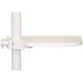 TPC US100 Post Mounted Utility White Tray. A 13" x 10" White Utility Tray has contoured edge